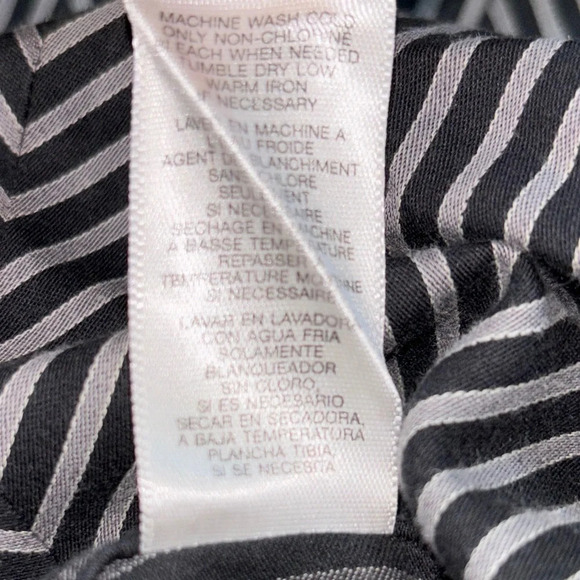 Michael Kors Black and White Striped Button Up Cotton Dress Shirt - Picture 3 of 6